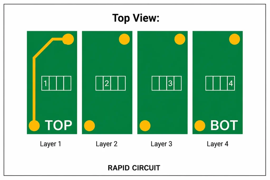 PCB layer analysis for examining circuit board layers, copper traces, connections, and overall board structure.
