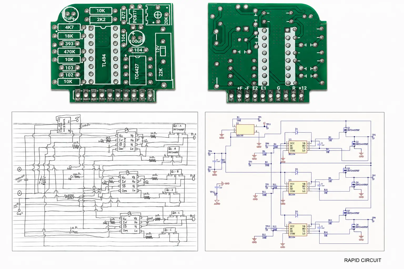 PCB schematic reconstruction service for recreating circuit diagrams, connections, and electronic board designs from existing PCB layouts.