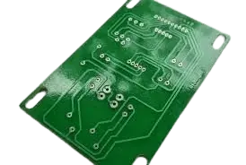 FR1 PCB circuit board with copper traces and mounting holes