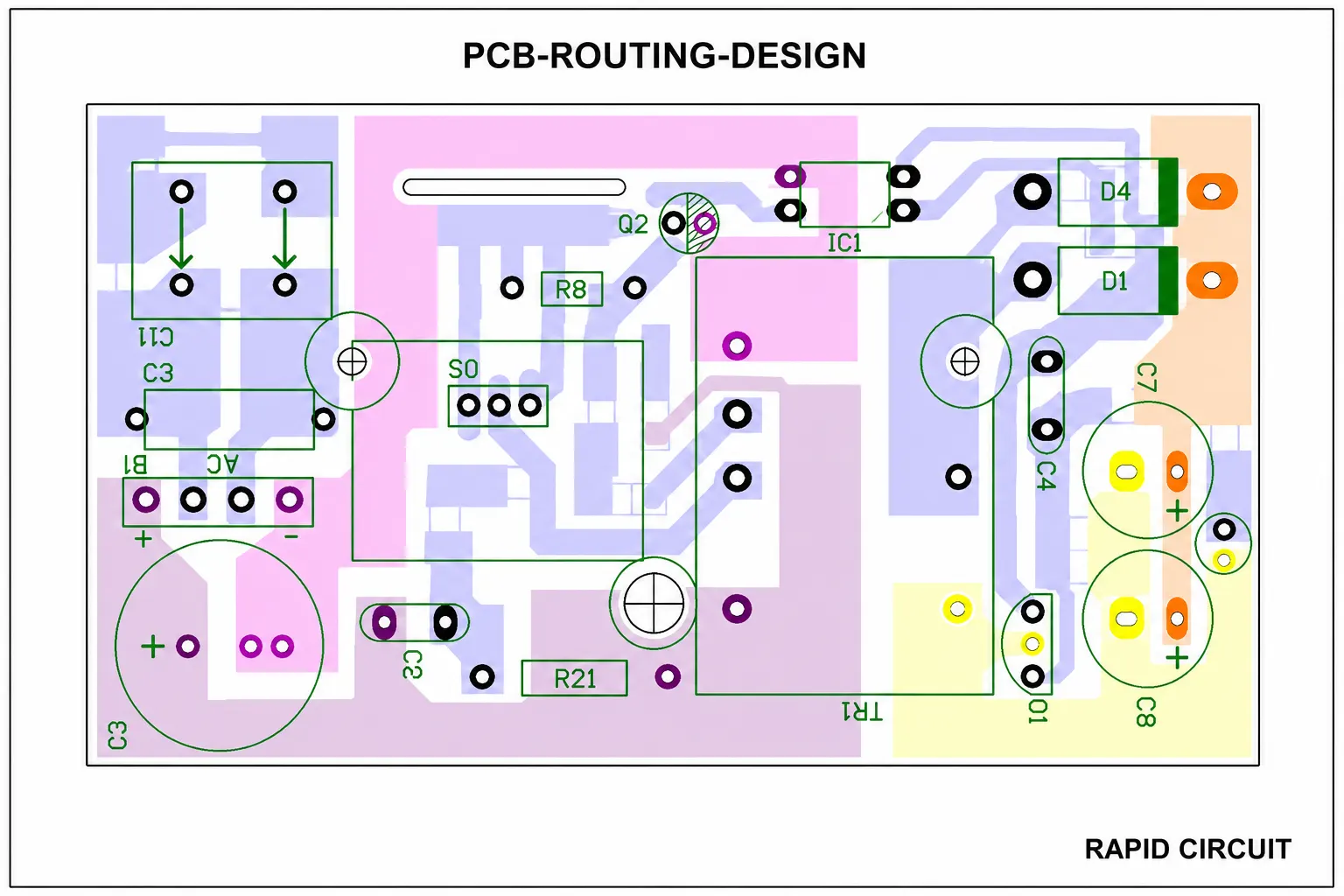 PCB routing design services for optimized circuit traces, signal paths, and component connections.